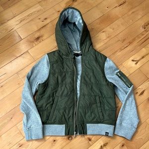 Treasure & Bond Grey and Olive Quilted Jacket - Size 8/10